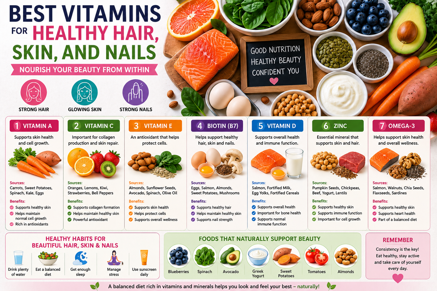Best Vitamins for Healthy Hair, Skin, and Nails